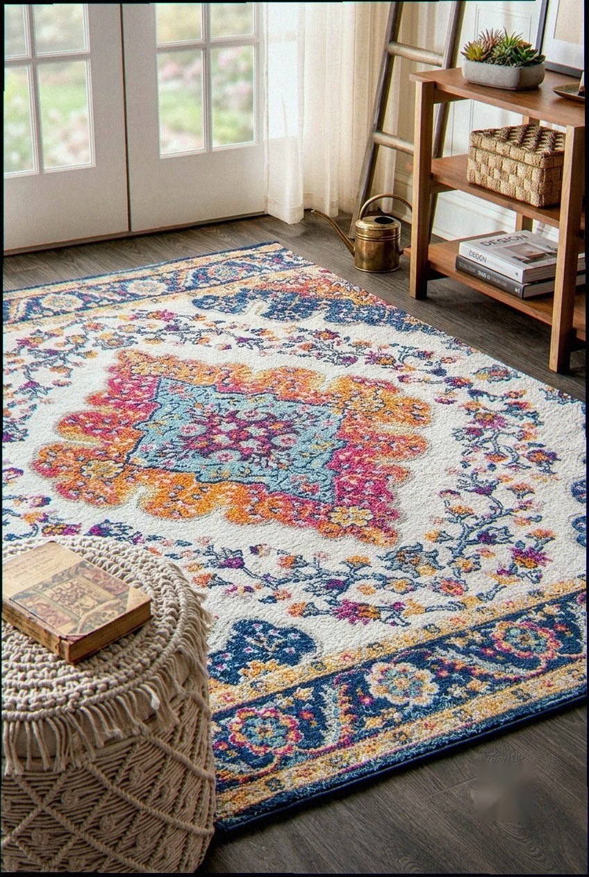 How to Style the Blue Vintage Medallion Boho Rug: Design Tips & Palette Ideas