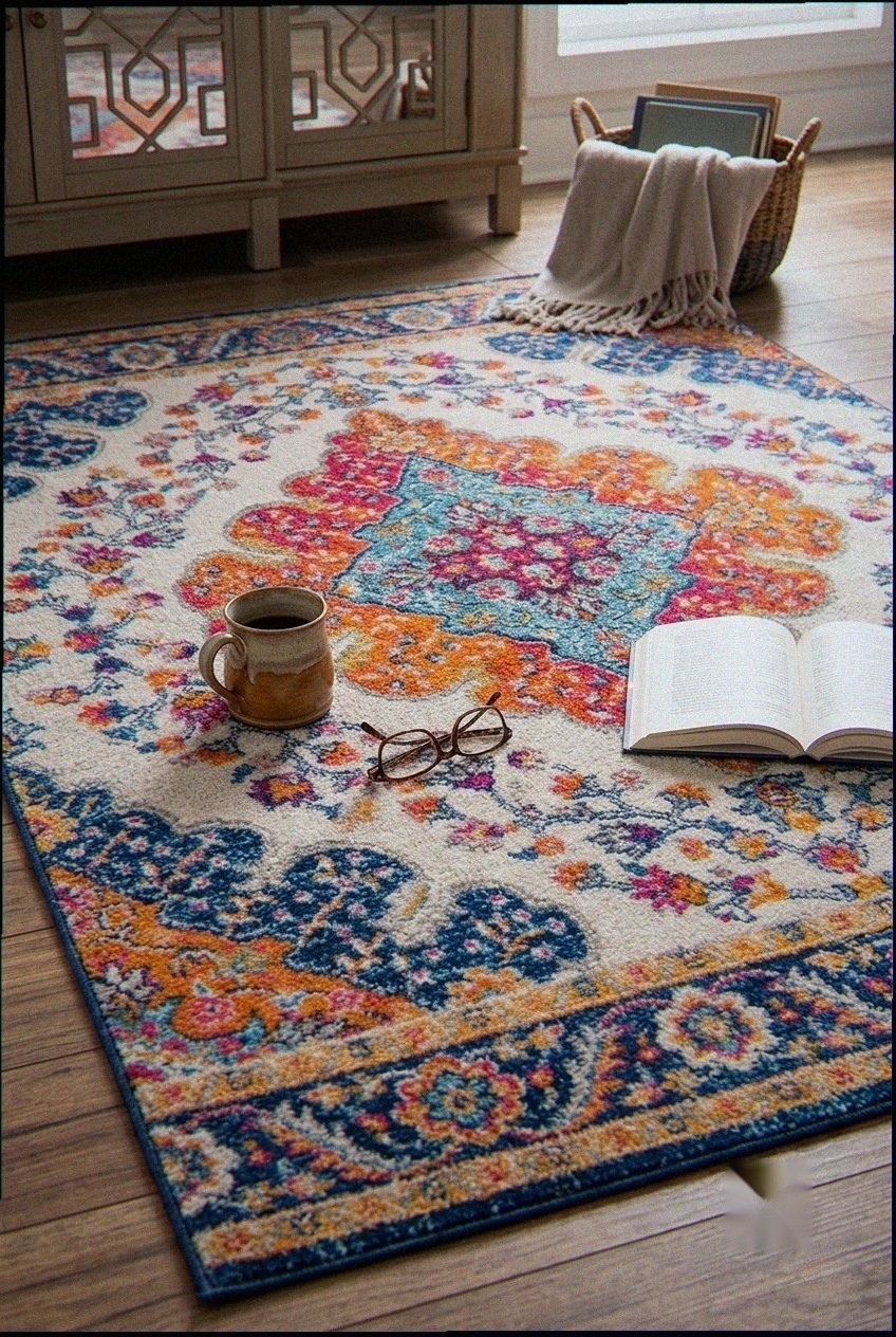 How to Style the Blue Vintage Medallion Boho Rug: Design Tips & Palette Ideas