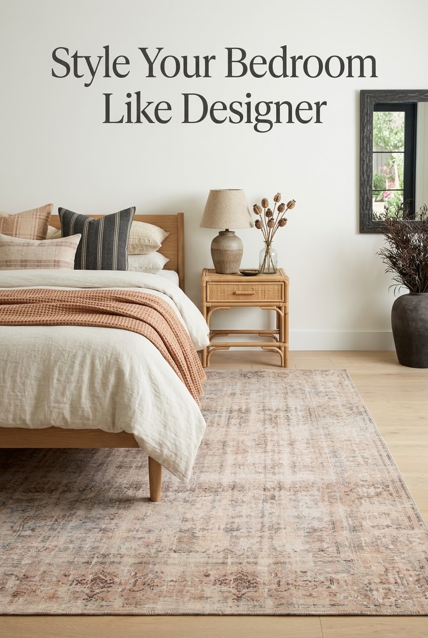 Mastering the Art of Neutral Bedroom Decor with Designer-Approved Rug Placement