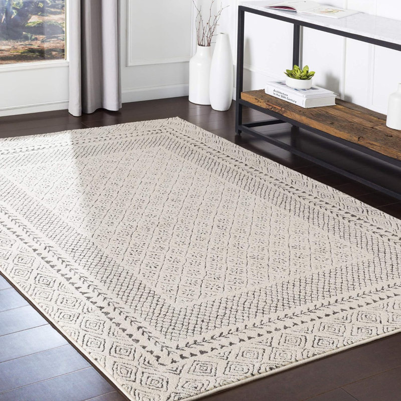 Wade Logan Calvo Light Beigecharcoal Area Rug W007415374