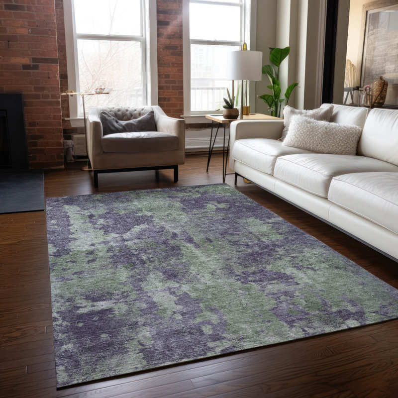 Bungalow Rose Folcroft Washable Abstract Indooroutdoor Area Rug W100548960