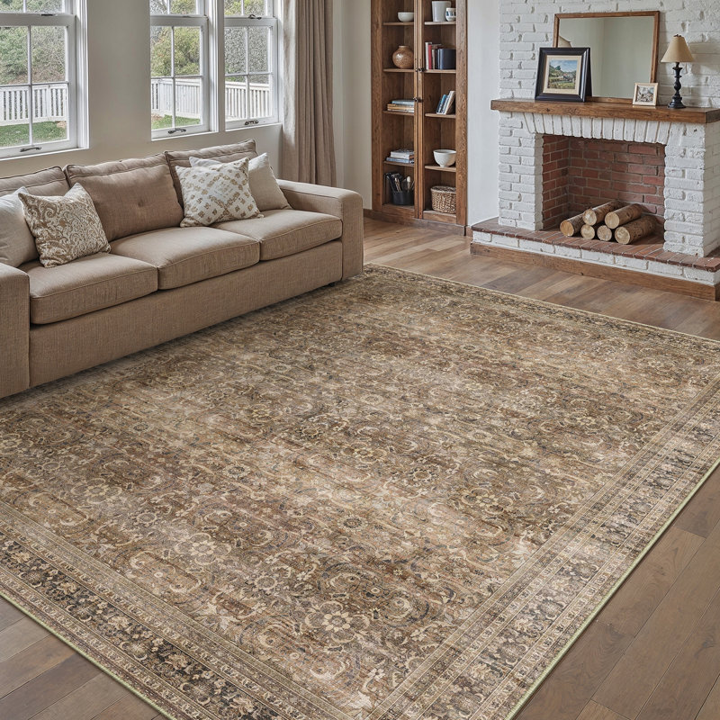 Artful Layering: Curating the Vintage Floral Machine Washable Area Rug