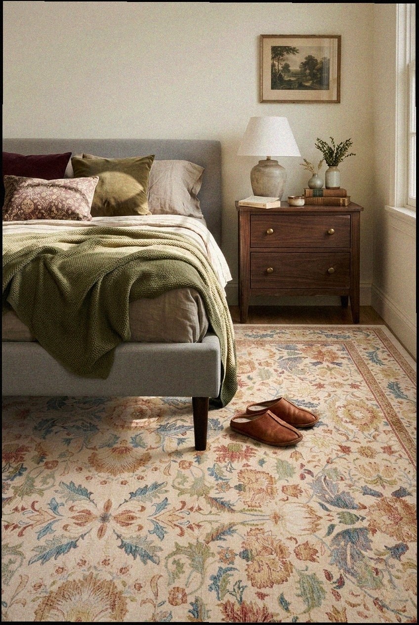 Artful Layering: How to Style a Washable Vintage Floral Area Rug for Timeless Appeal