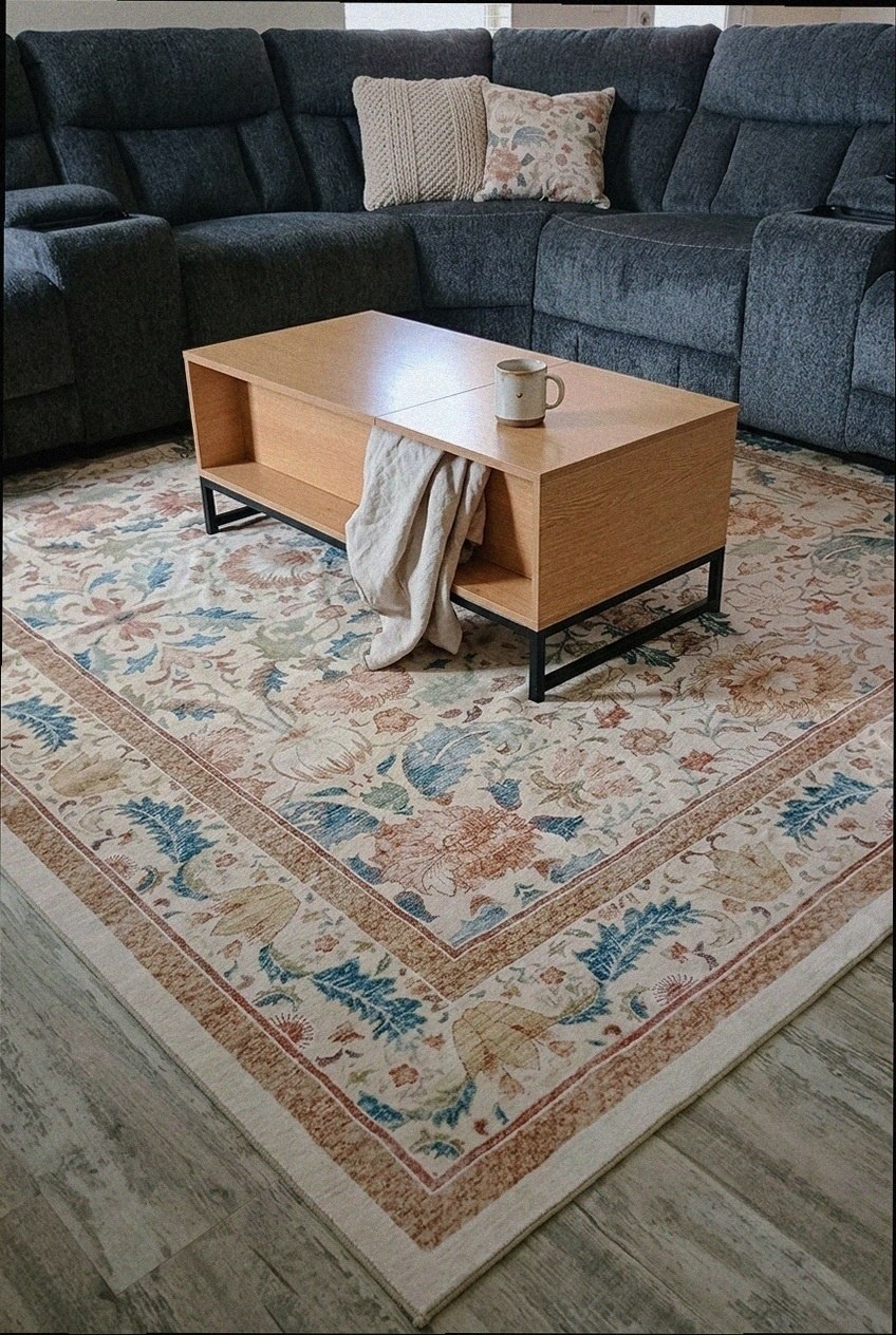 Artful Layering: How to Style a Washable Vintage Floral Area Rug for Timeless Appeal