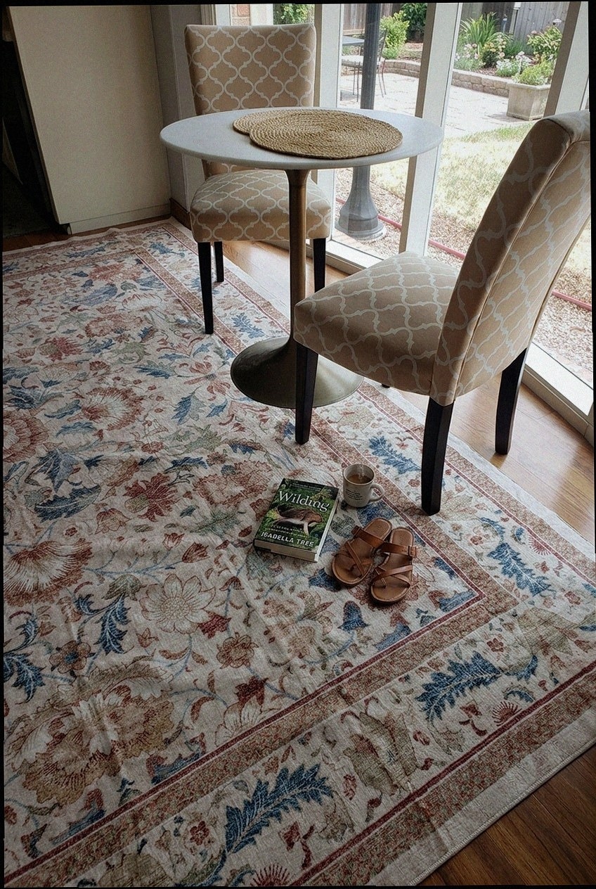 Artful Layering: How to Style a Washable Vintage Floral Area Rug for Timeless Appeal